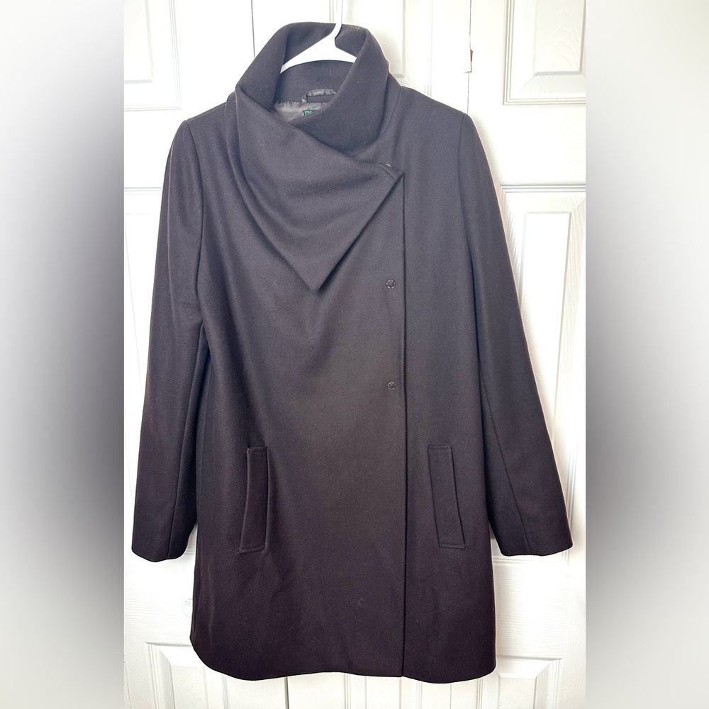 Mint BENETTON Brown Wool Jacket Pea Coat United Colors Of Benetton Classic Stile